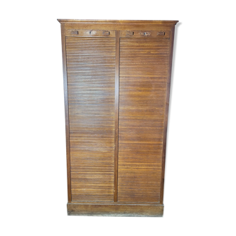 Solid oak notary double curtain filing cabinet 1900