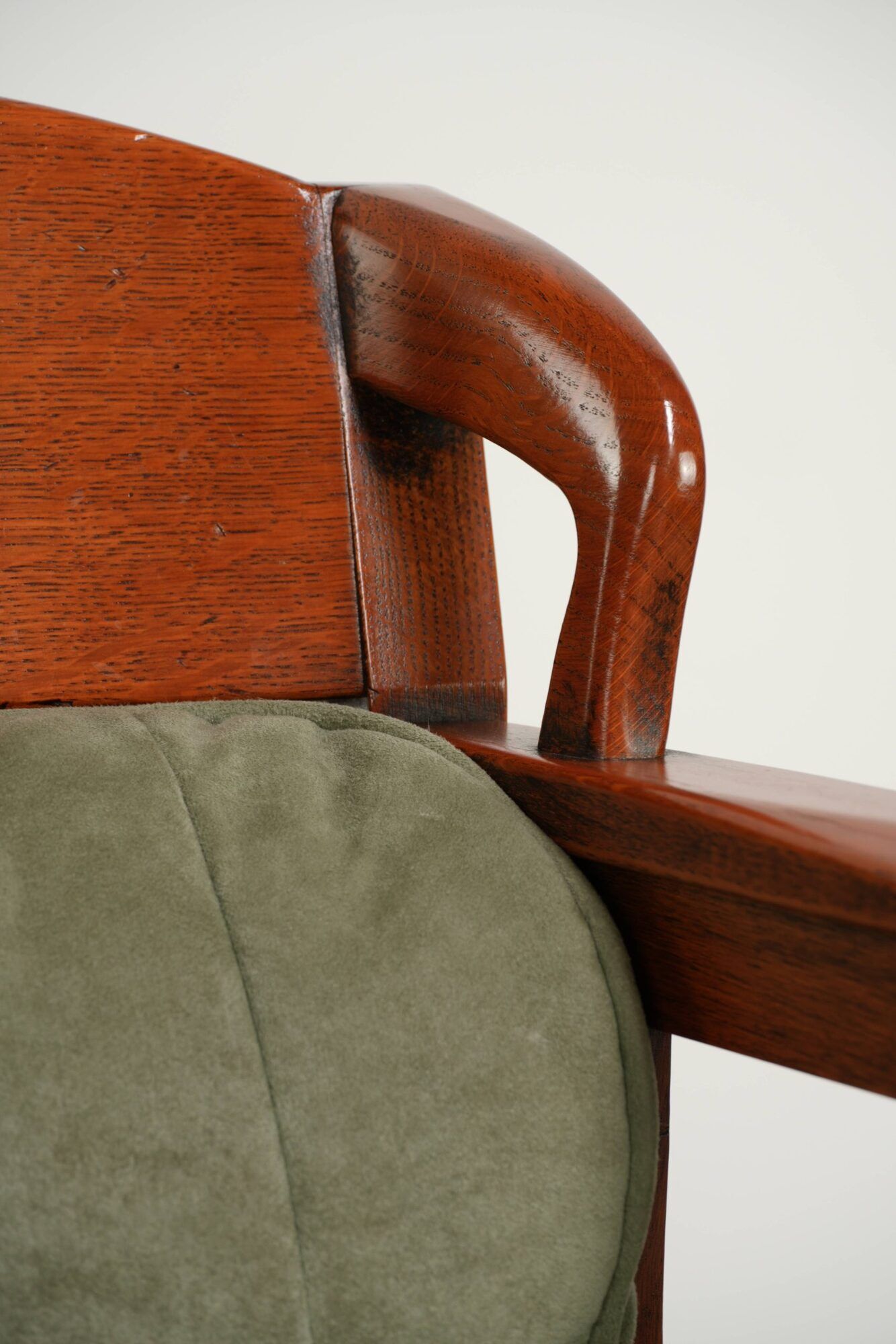 Set of 6 Art Nouveau/Jugendstil dining chairs with suede upholstery