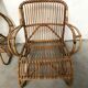 Pair of vintage rattan and bamboo chairs, 60s