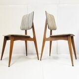 Suite of 6 vintage chairs 1950