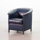 Wittmann Petrol Soft Leather Club Chair Model Aura  Designed by Paolo Piva