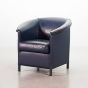 Wittmann Petrol Soft Leather Club Chair Model Aura  Designed by Paolo Piva