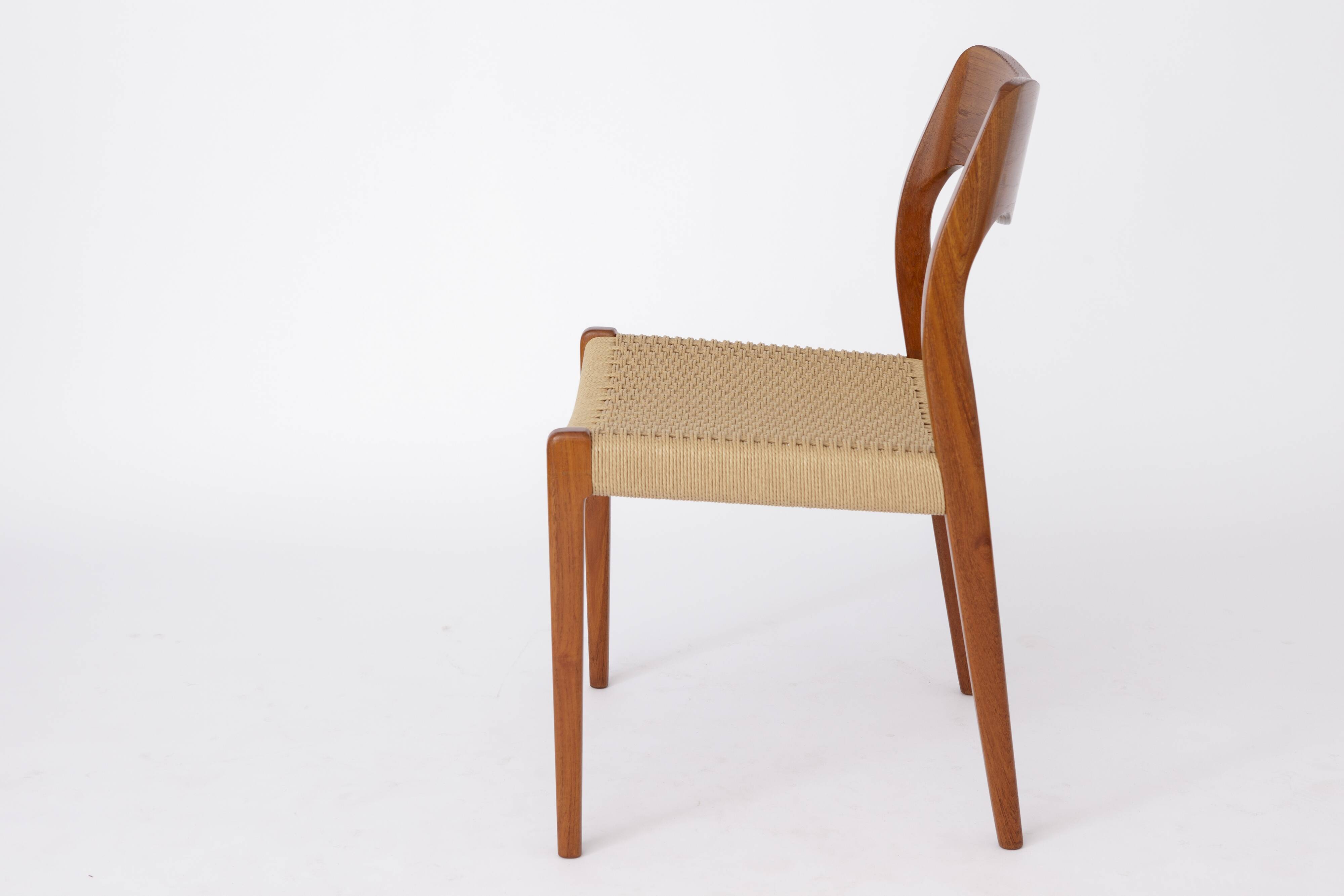 Set of 4 Teak Dining Chairs by Niels Otto Møller – Model 71, Danish Vintage