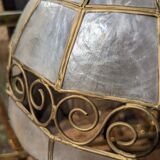 Suspension vintage en nacre et laiton
