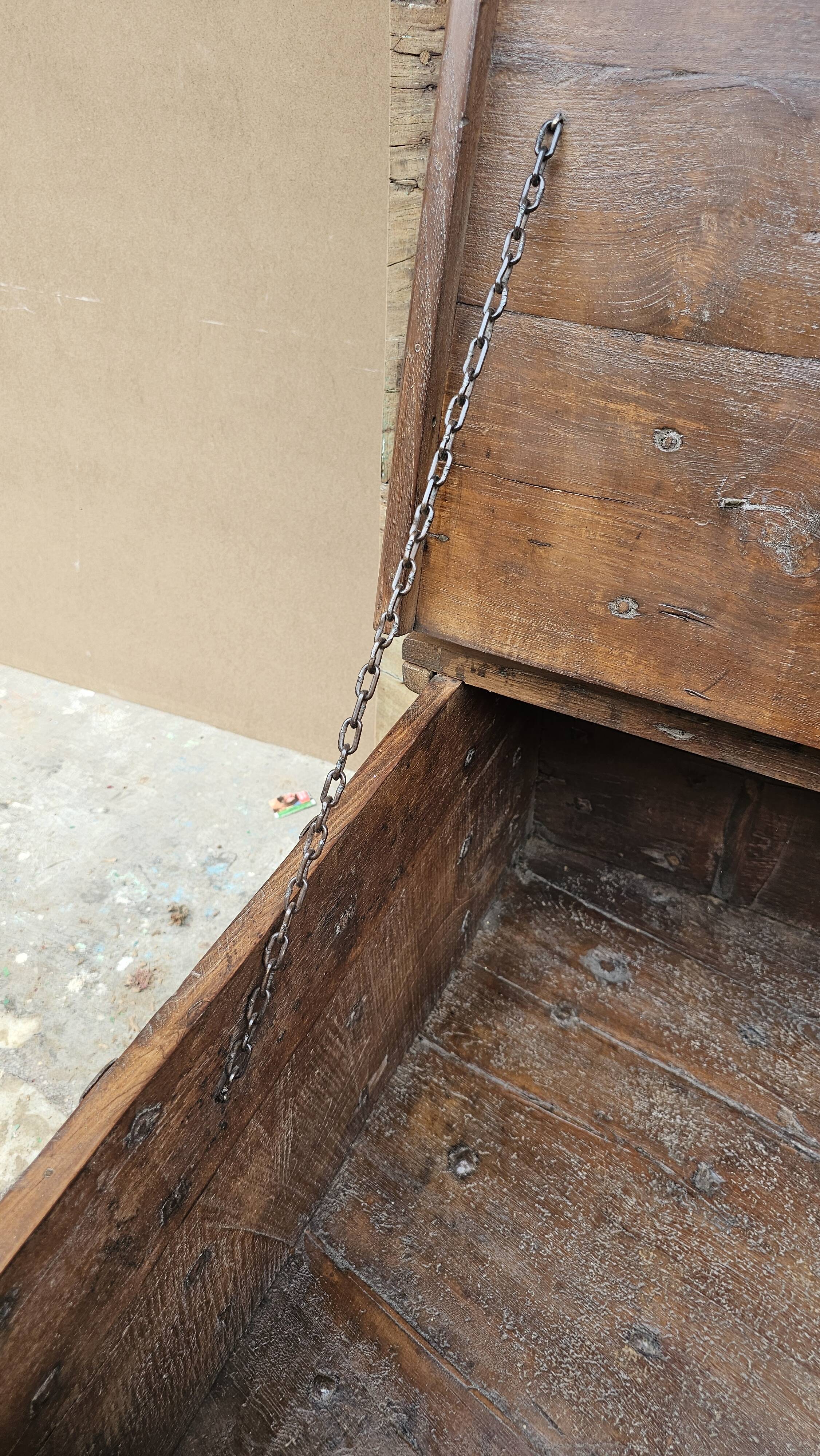 Old coffee table - Burmese teak chest