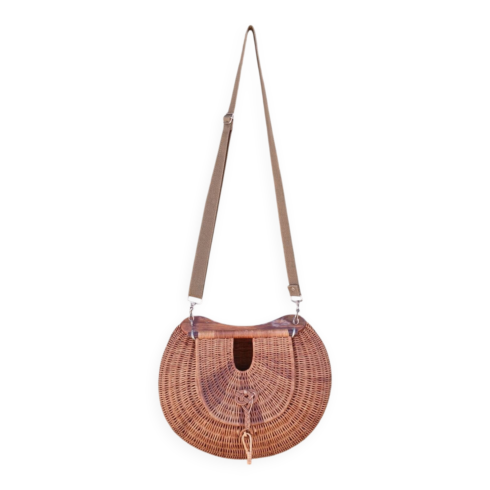 Large handmade wicker fishing basket