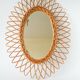 Miroir en rotin vintage, 1960