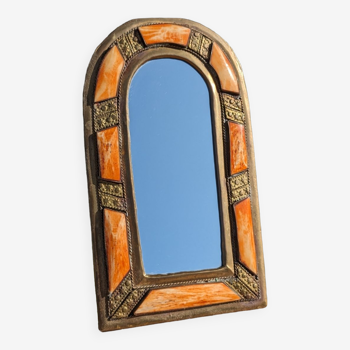 Miroir doré en laiton vintage