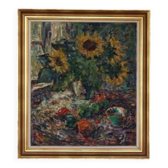Still life with sunflowers by Gustaf Sjöö