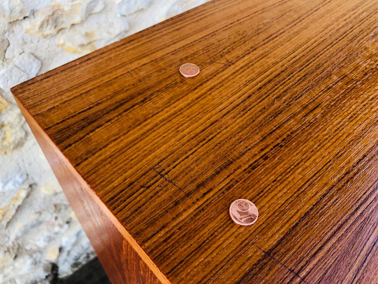 Low teak storage cabinet 60s