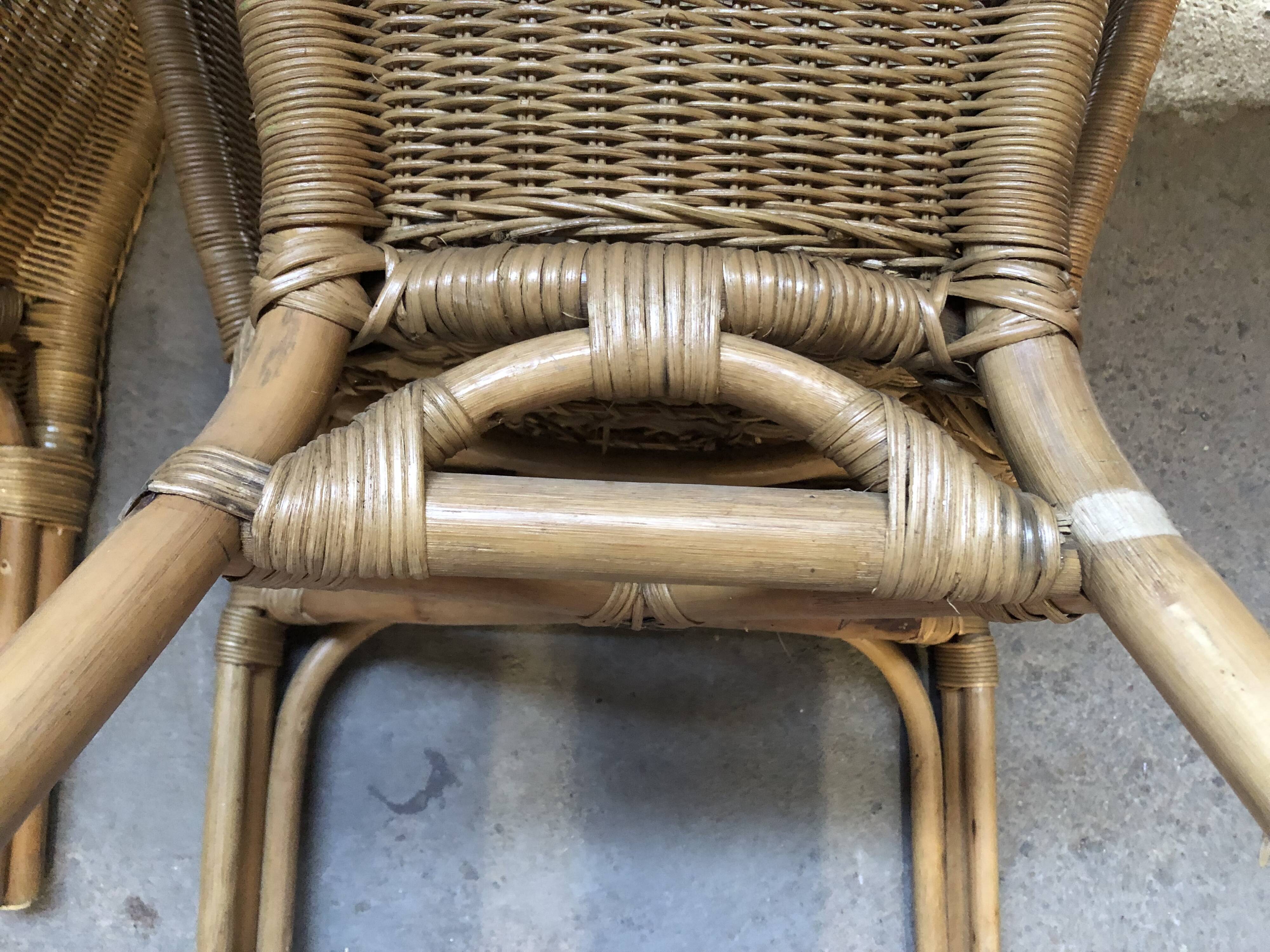 Vintage rattan armchairs 70s