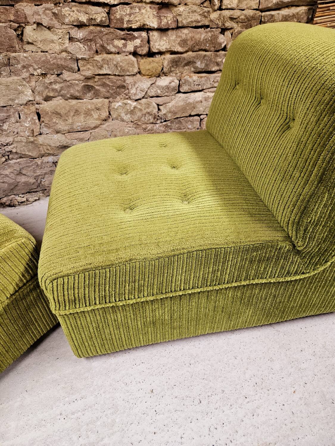 Pair of ribbed armchairs 1970