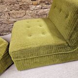 Pair of ribbed armchairs 1970