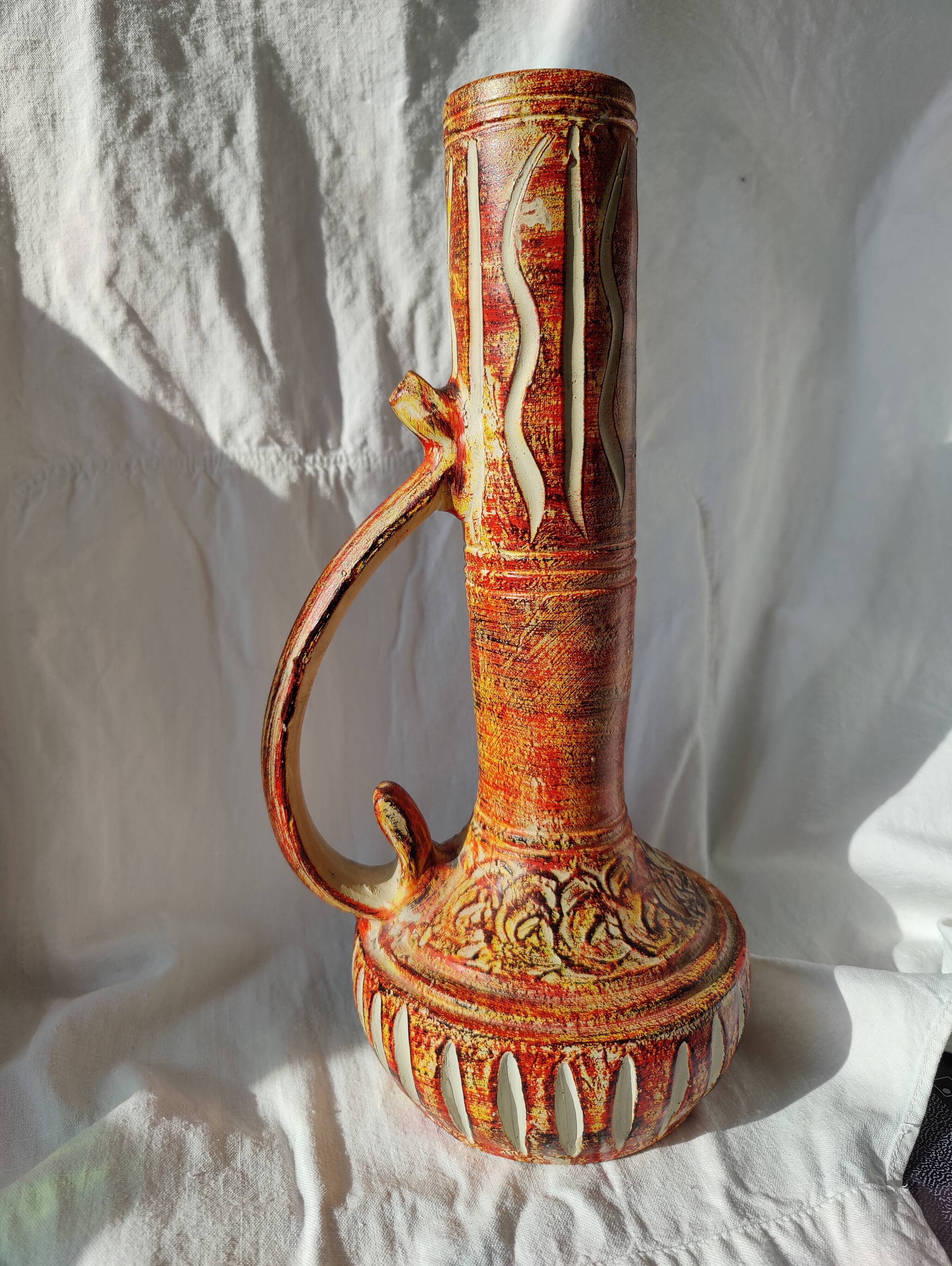 Large Spanish ceramic ewer vase Oniria 60s
