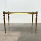 Mid-century German Hollywood neoclassical brass and glass side table from the 1950s.