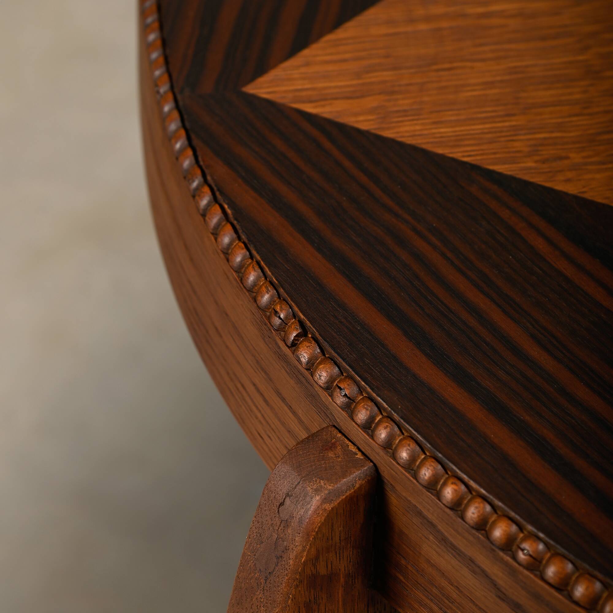Dutch Art Deco Amsterdam School side table in Oak with star