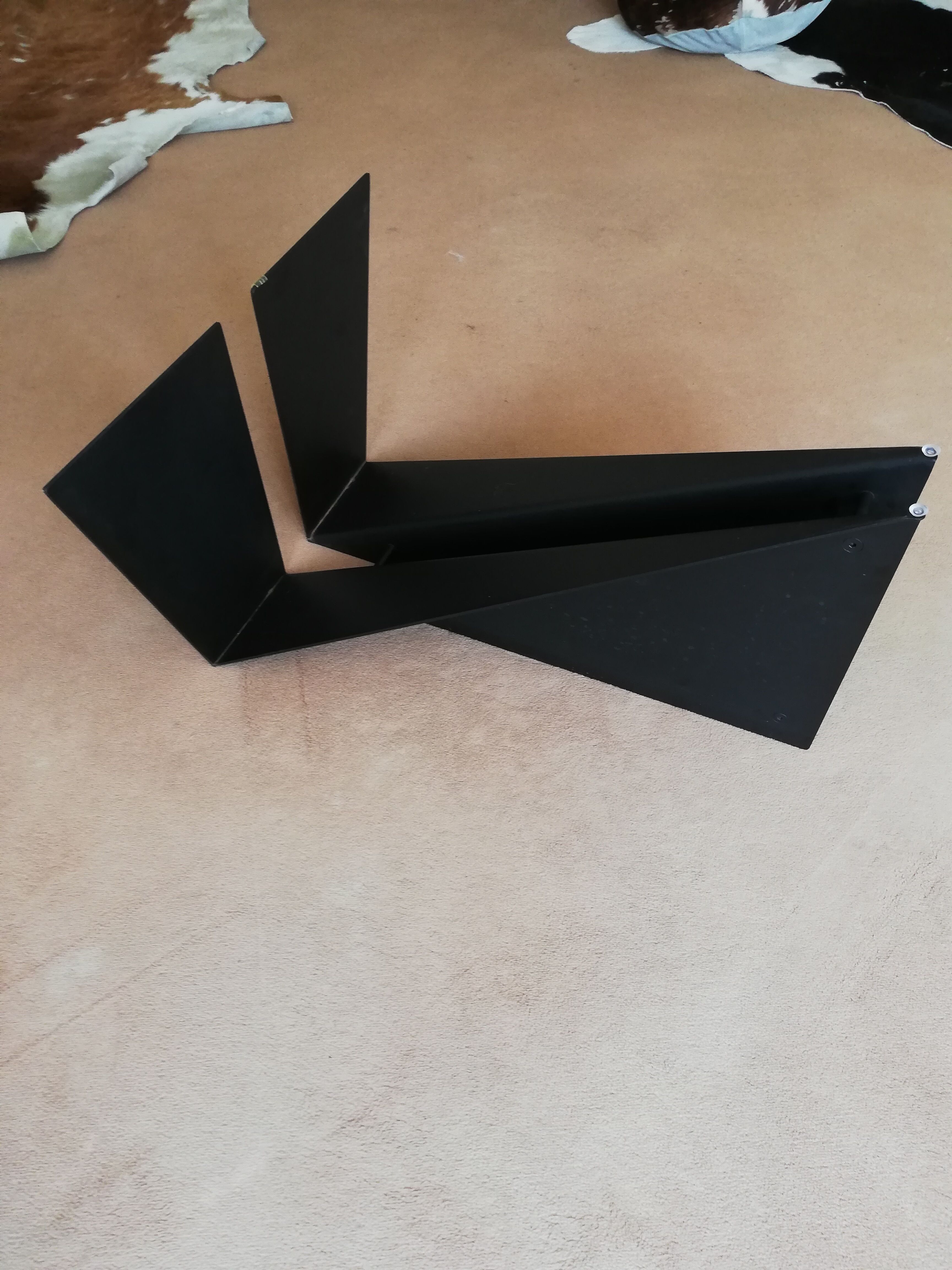 Black metal and glass coffee table