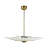 Hanging lamp glass and brass  60s vintage