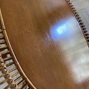 Vintage sun rattan oval coffee table