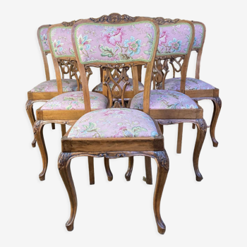 6 chaises anglaises, style louis XV