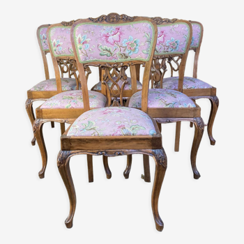 6 English chairs, Louis XV style