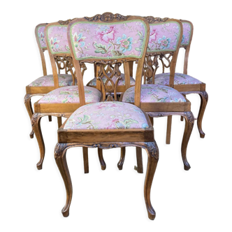 6 chaises anglaises, style louis XV