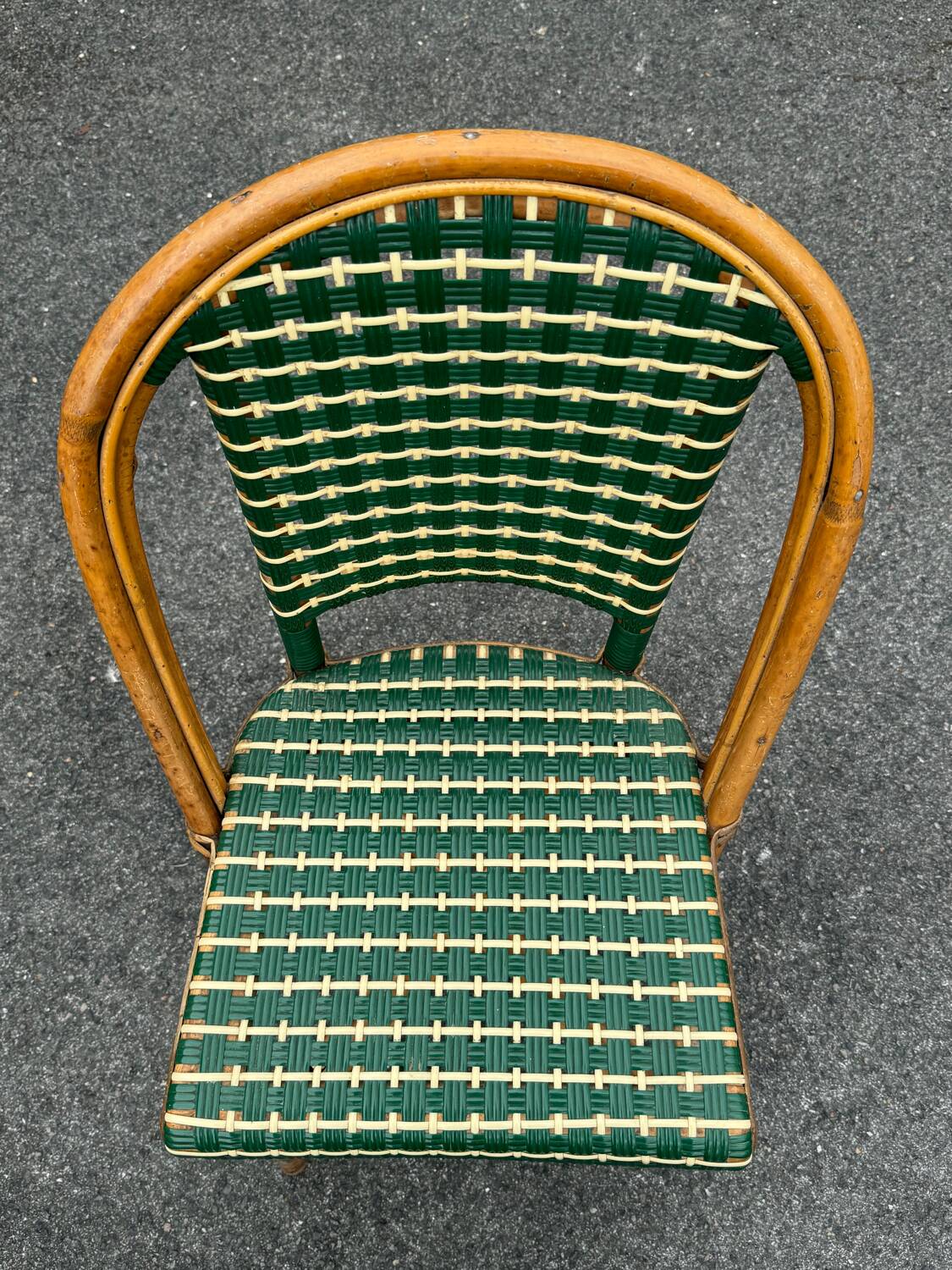 Set of 3 woven rattan bistro chairs Drucker SA