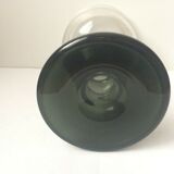 Vase ball on foot in smoked glass 70s
