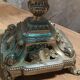 Blue oil lamp and metal foot
