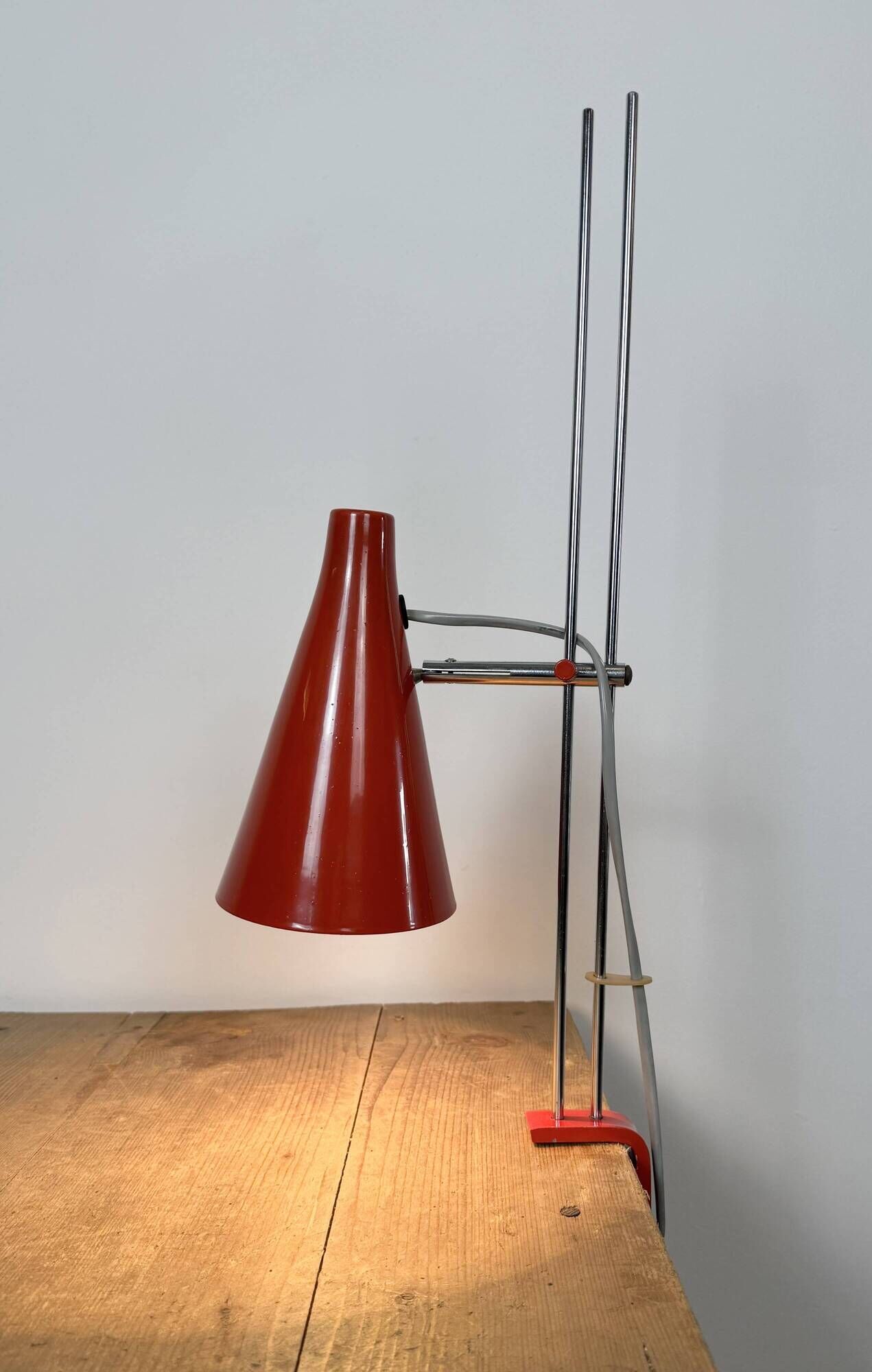 Vintage Red Table Lamp by Josef Hůrka for Lidokov, 1960s