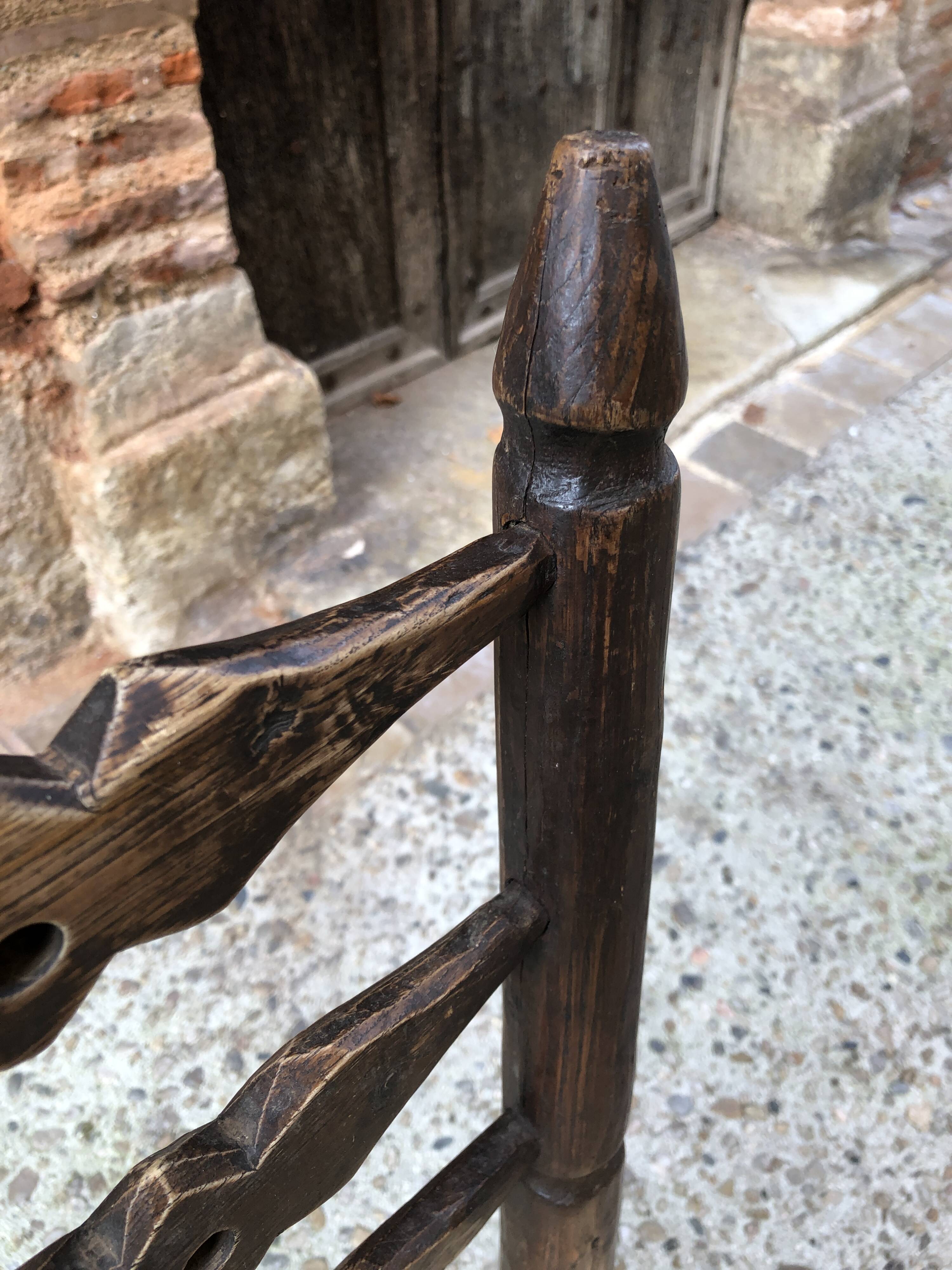 Brutalist straw chair