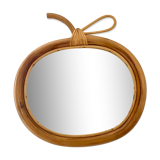 Vintage apple rattan mirror