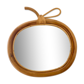 Vintage apple rattan mirror