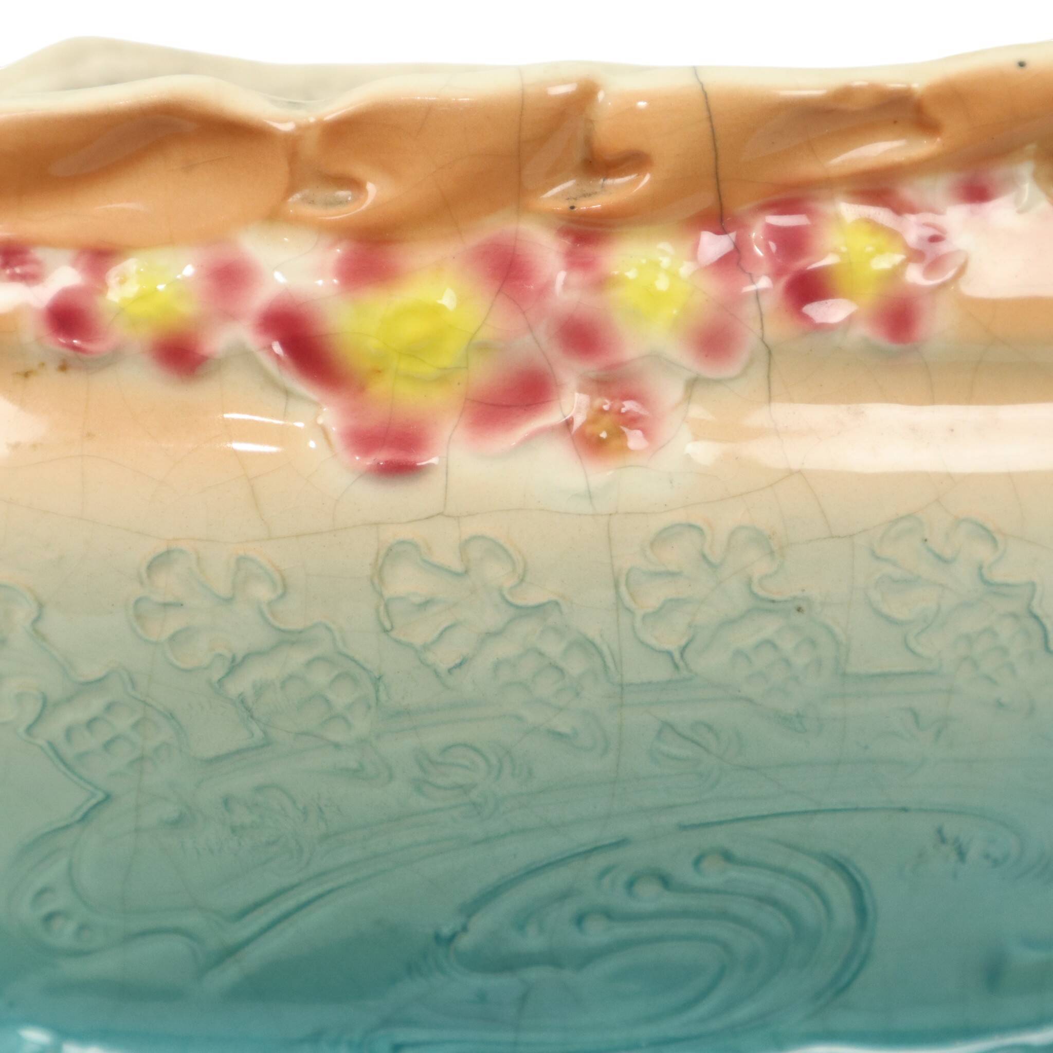 Art Nouveau Bloempot Jardinière Majolica Gustave De Bruyn