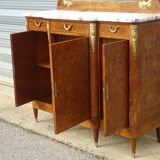 Louis XVI style walnut burl buffet with gilt bronze mounts