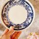 Set of 4 blue and white porcelain plates