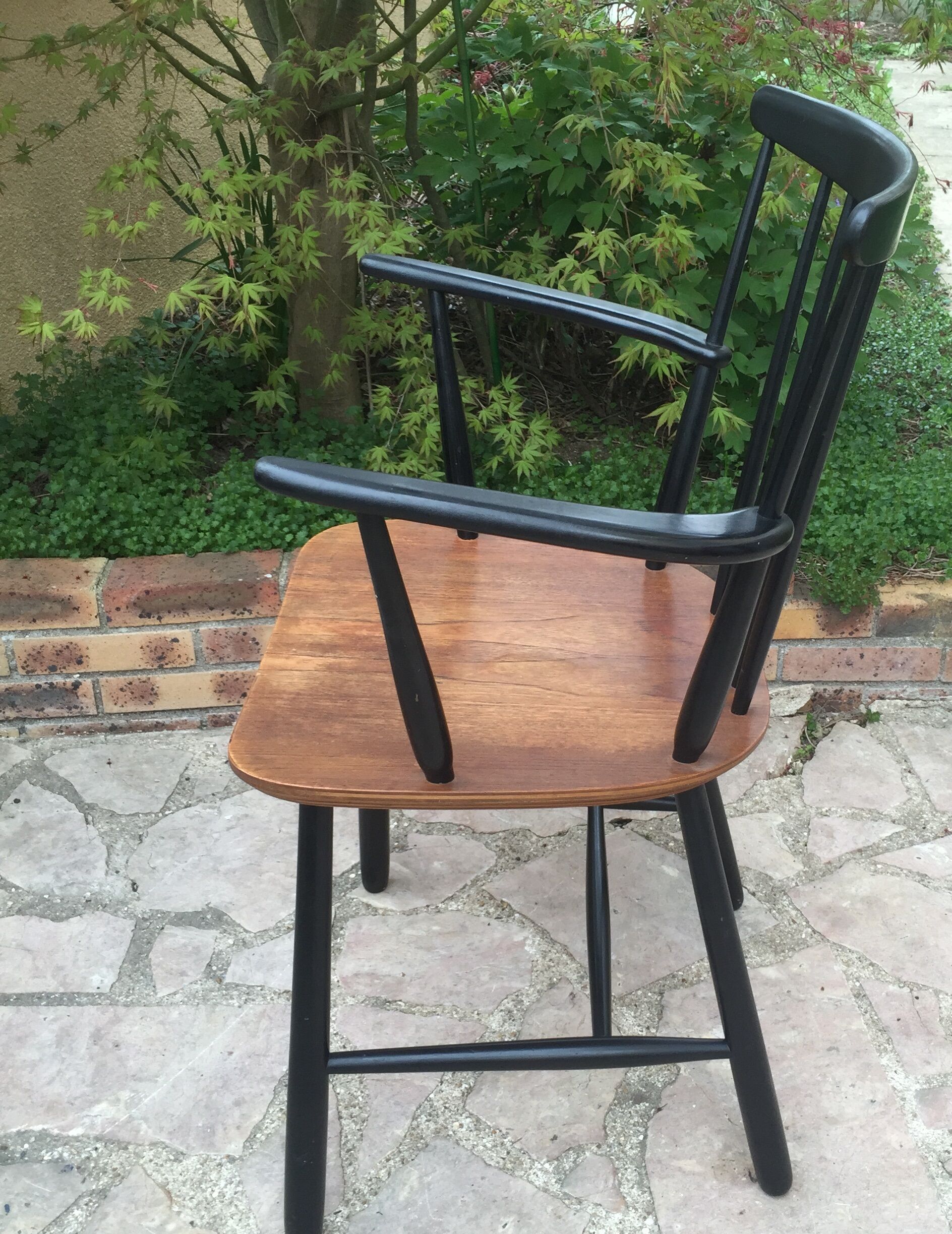 Pair of old wood armchairs