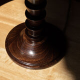 Modernist walnut wood table lamp - 70s
