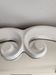 Old Oval Cast Iron Mirror - White - Vintage - 48 x 38.5 cm.