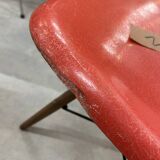 Set of 6 vintage red DSW chairs by Charles and Ray Eames