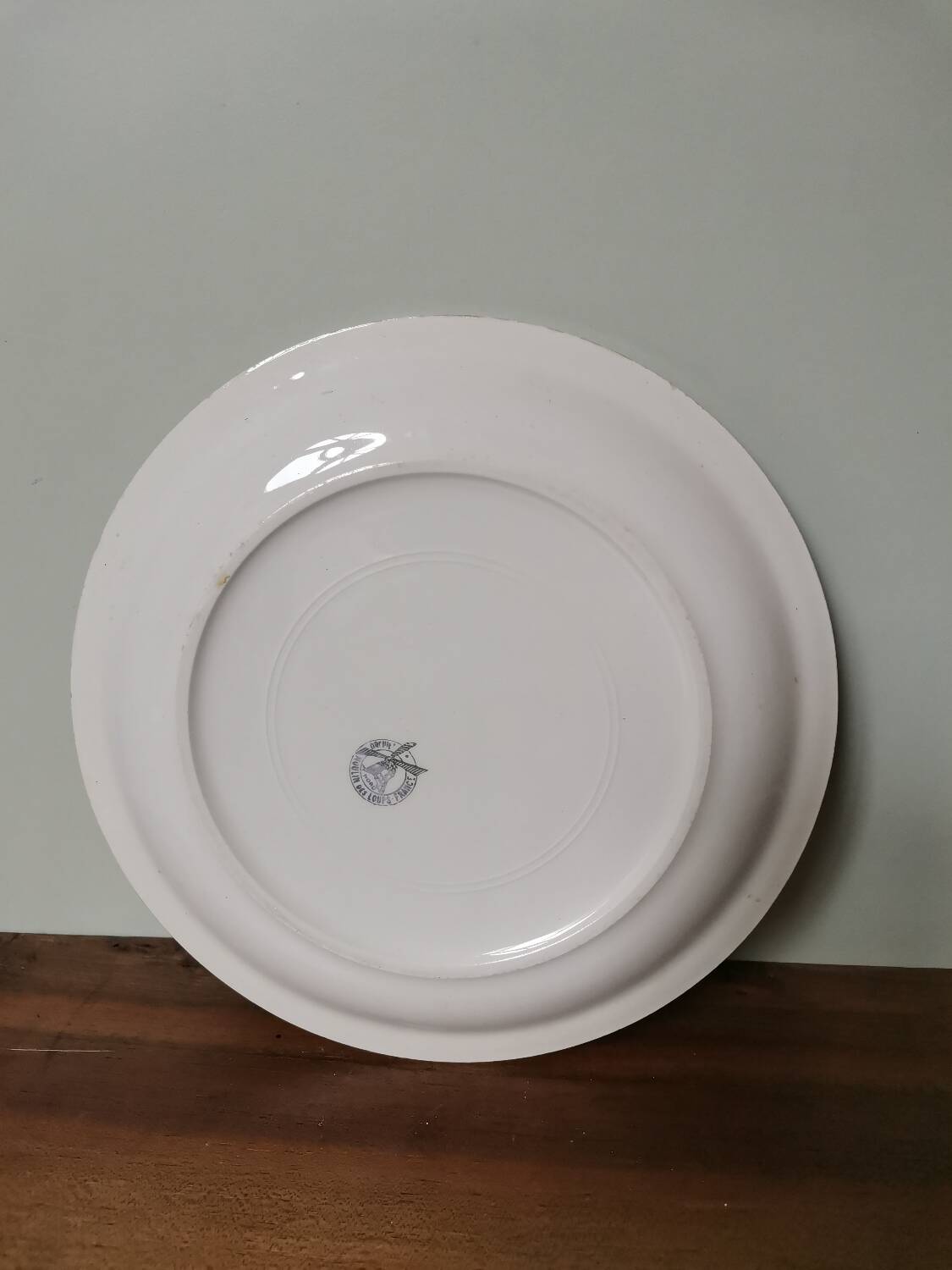 Vintage plate Moulin des Loups Orchies France flower pattern