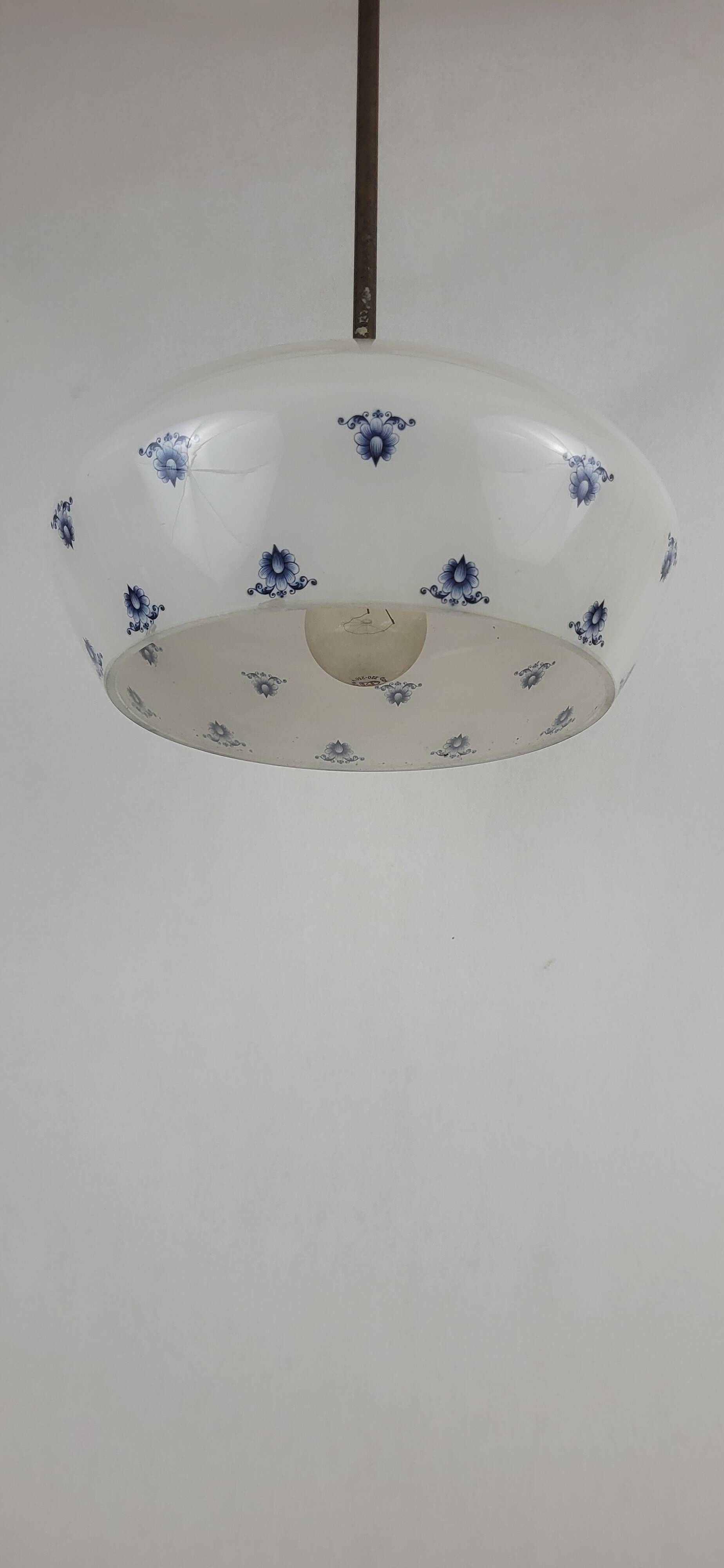 Opaline glass pendant light