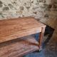 French antique work table in pitch pine – large workshop / draper's table, early 20th century