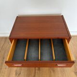 Caisson de rangement vintage en teck restauré, 4 tiroirs, années 60