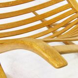 Sculptural 1960s Wishbone Rocking Chair In Oak By Robin Williams