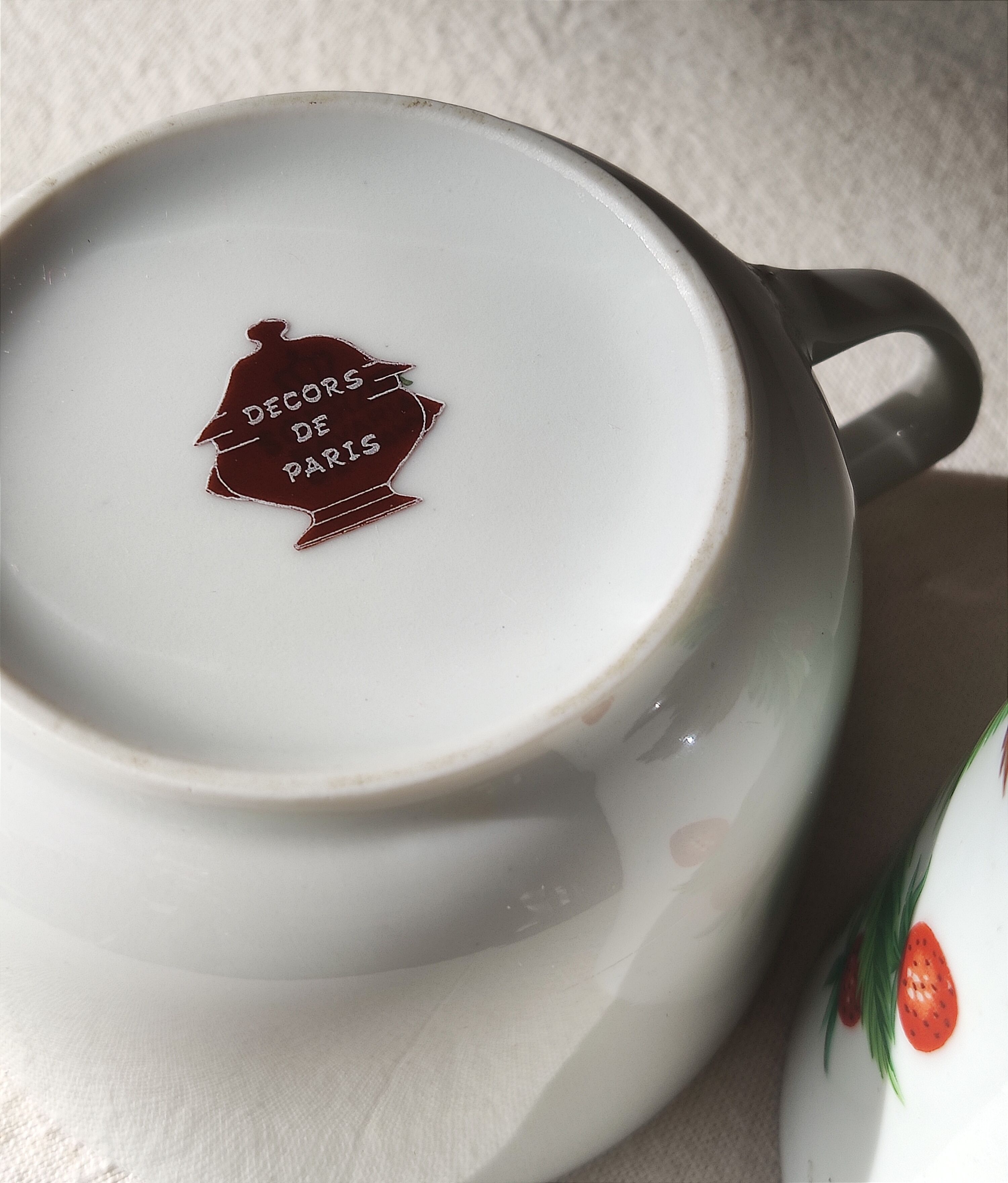 Matching mazagran and cup - paris porcelain