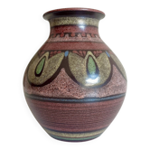 1970s Spanish Hand-Painted Studio Pottery Vase with Mediterranean Motifs