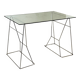 Bureau minimaliste en verre et métal 1970's