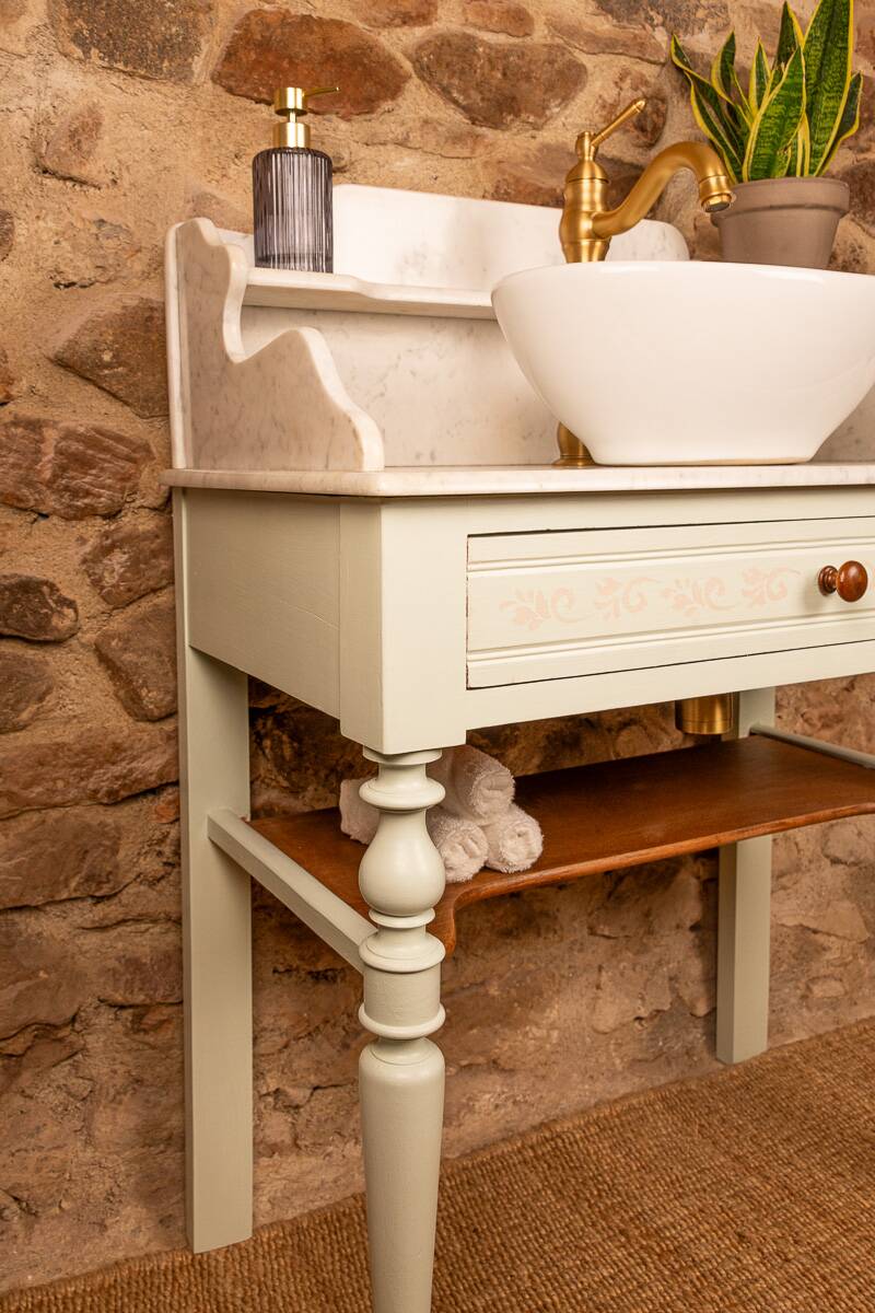 Antique sage green washstand