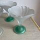 Set of 6 Art Deco dessert bowls in frosted glass with a gradient stem.